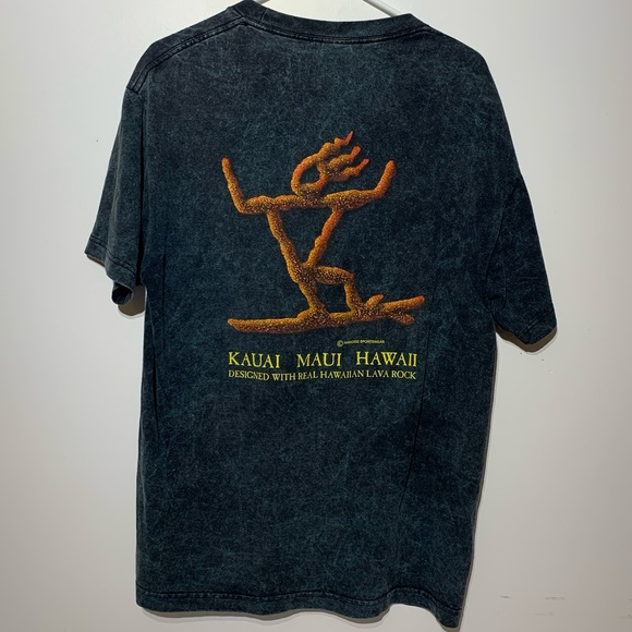 Late 90s Hawaii, Maui, Kauai, Lava Rocks Shirt Acid Wash Style - Picture 3 of 5